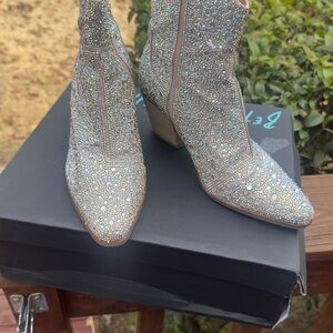 Dazzling Rhinestone Heeled Boots